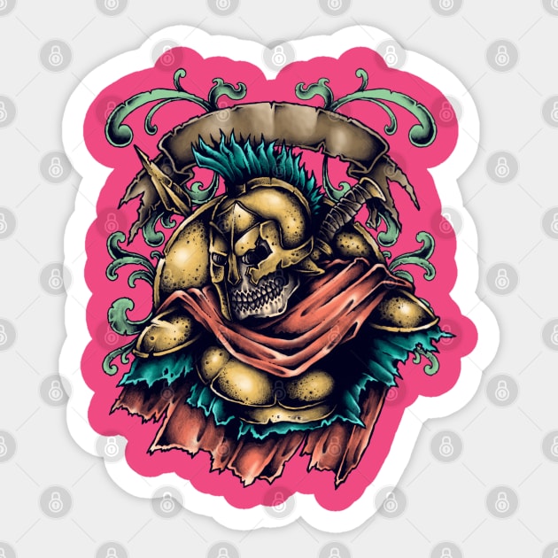 Undead Spartan Sticker by Merilinwitch